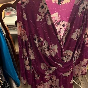 Purple flowered top